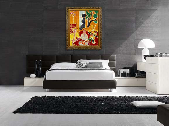 Two Girls in a Yellow and Red Interior on the wall