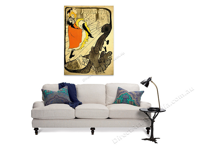 Jane Avril at the Jardin de Paris on the wall