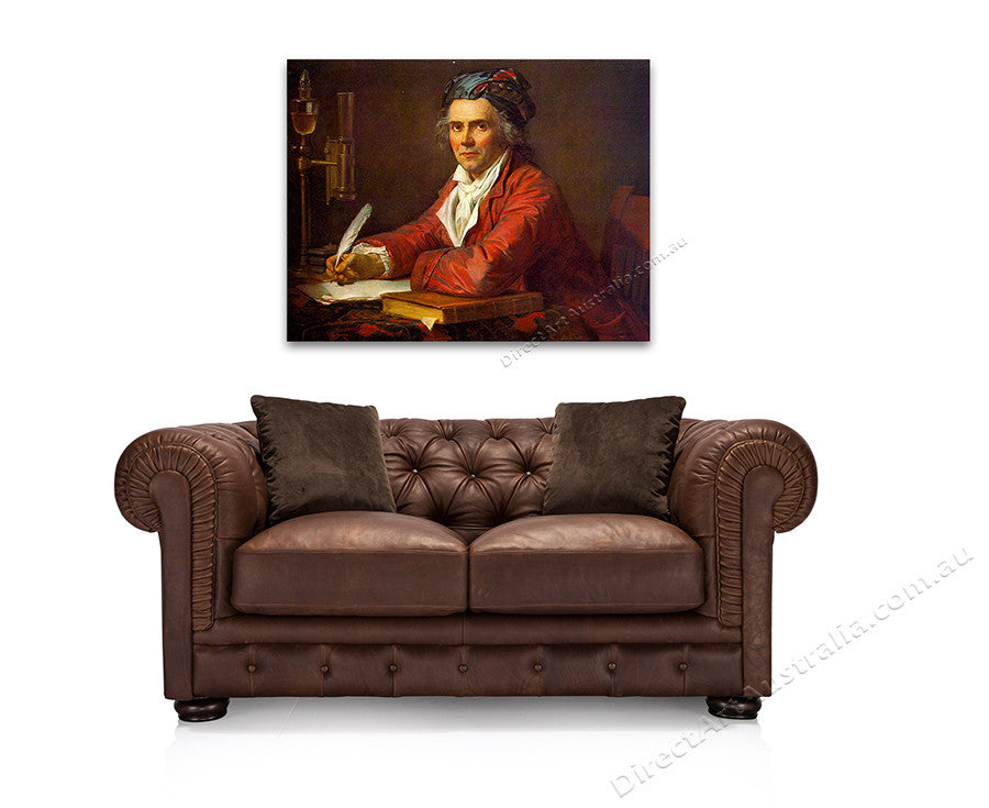 Portrait of Alphonse Leroy on the wall