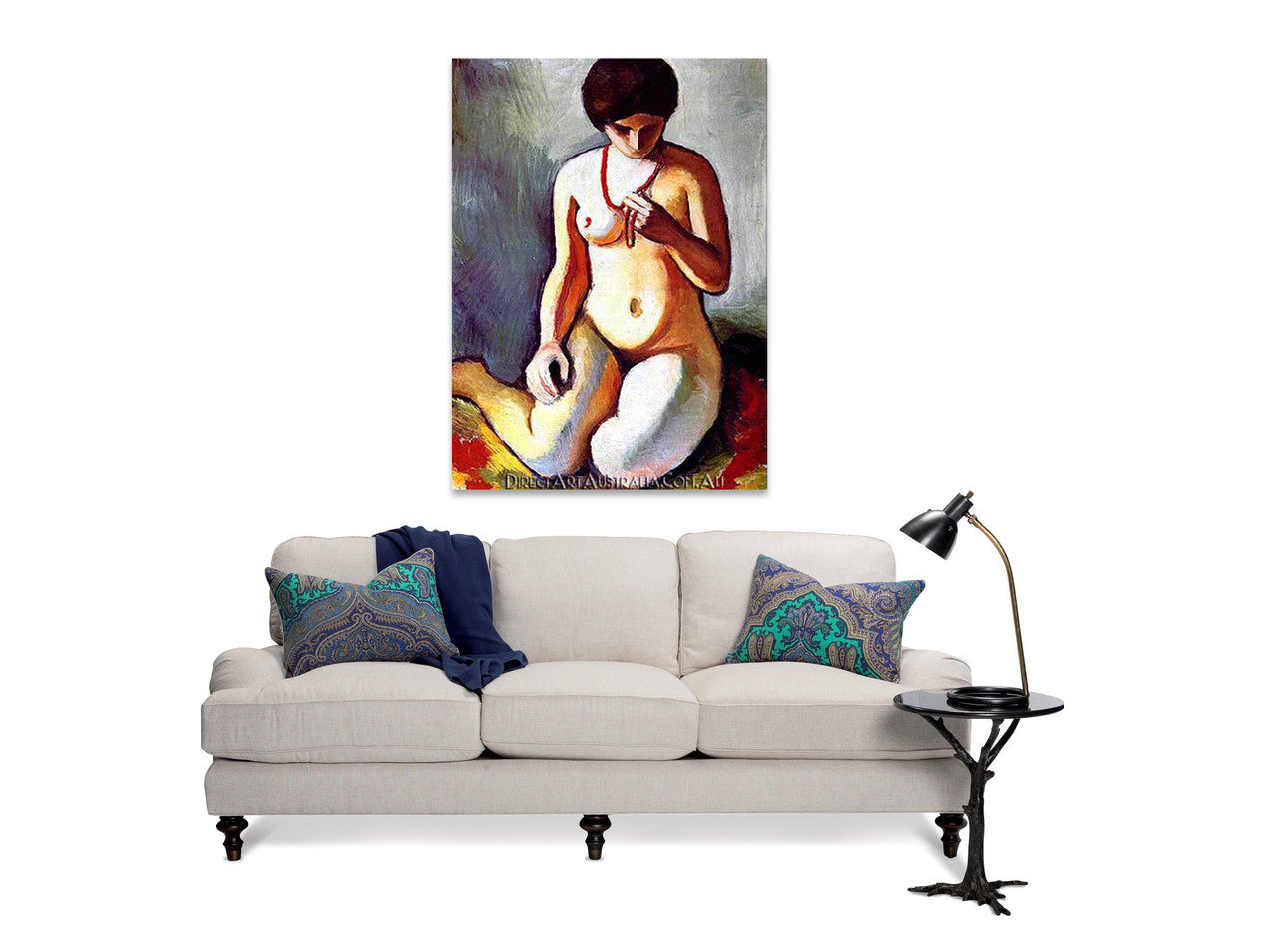 Nude with Coral Necklace on the wall