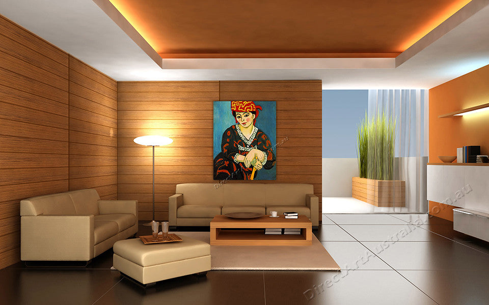 The Red Madras Headress on the wall