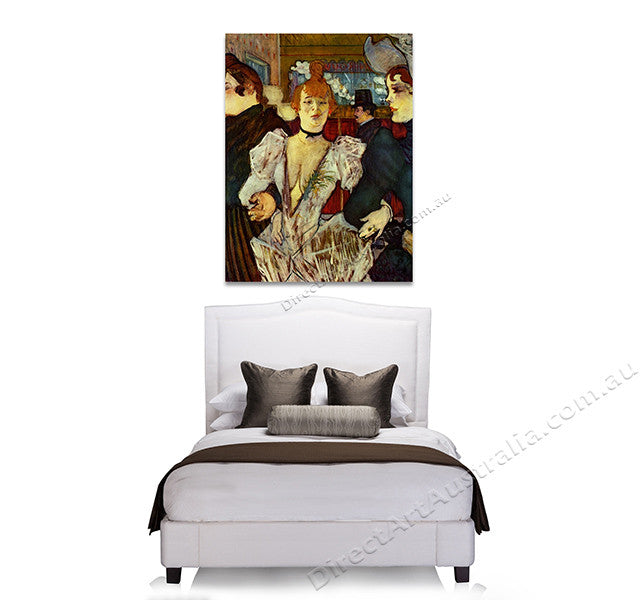 La Goulue Arriving at the Moulin Rouge with Two Women on the wall