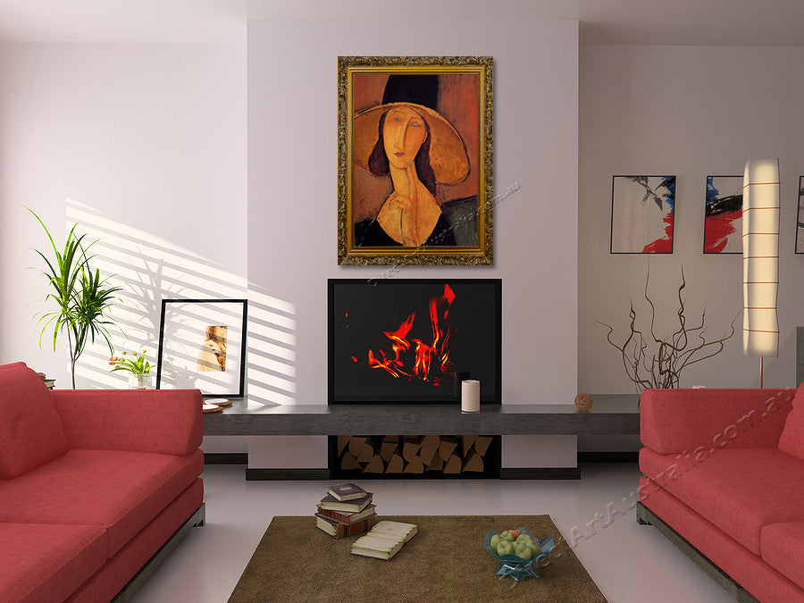 Jeanne Hebuterne in a Large Hat on the wall
