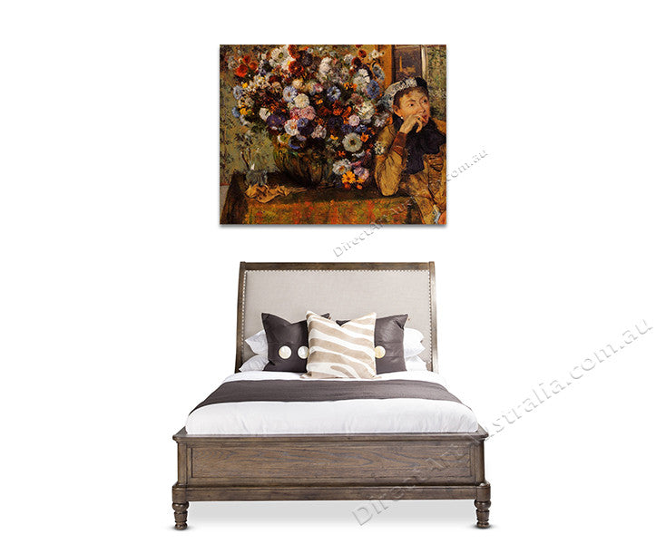 Woman with Chrysanthemums on the wall