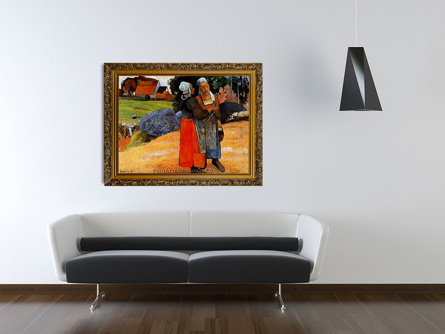 Two Breton Women on the Road on the wall