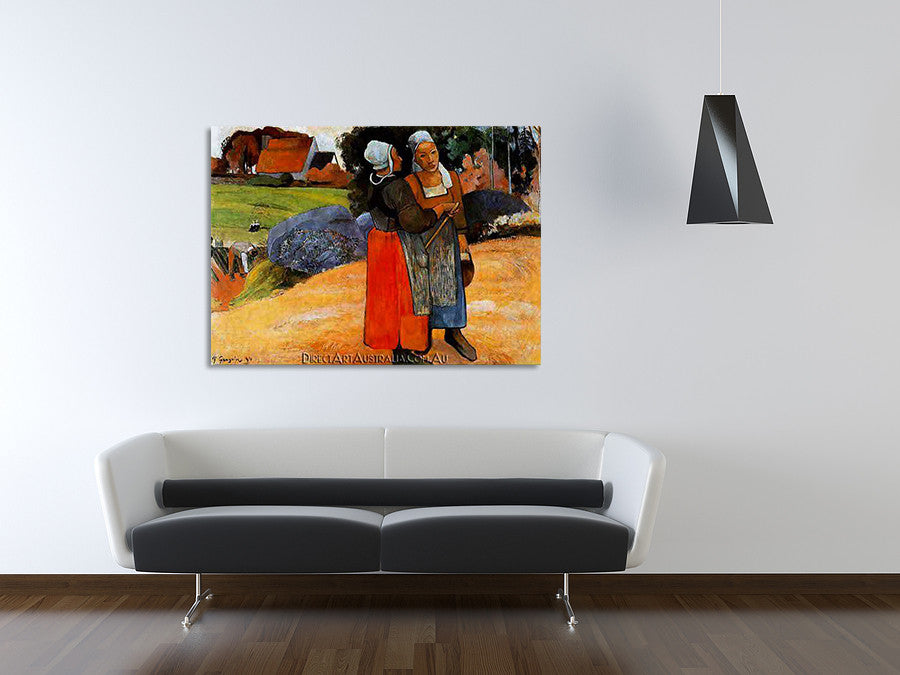 Two Breton Women on the Road on the wall