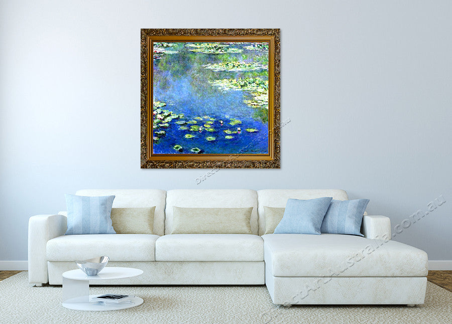 Blue Water Lilies on the wall
