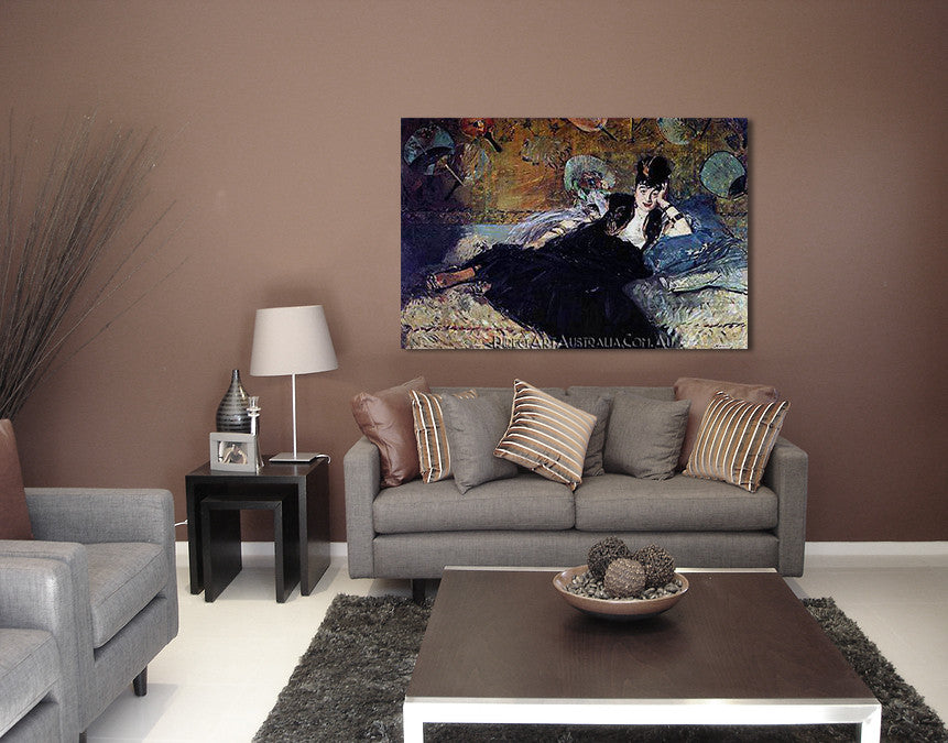 Woman with Fans on the wall