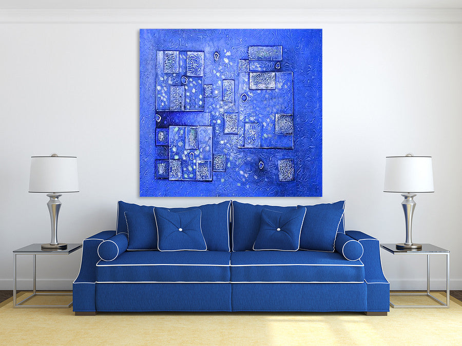 Blue Maze on the wall