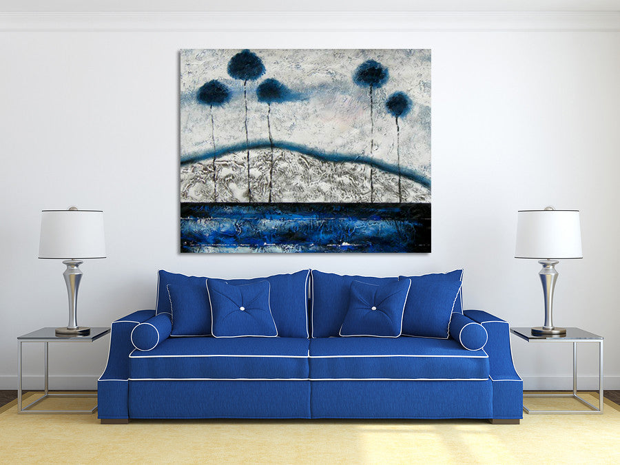 Blue Trees on the wall