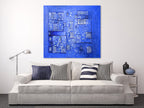 Blue Maze on the wall