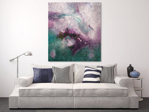 Above the Willows oil painting hanging on a wall in a styled room