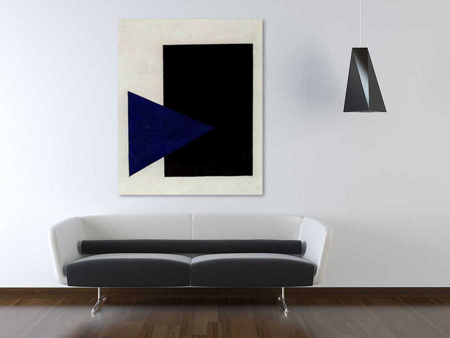 Suprematism with Blue Triangle and Black Square on the wall