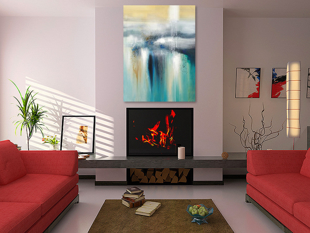Blue Waterfalls on the wall