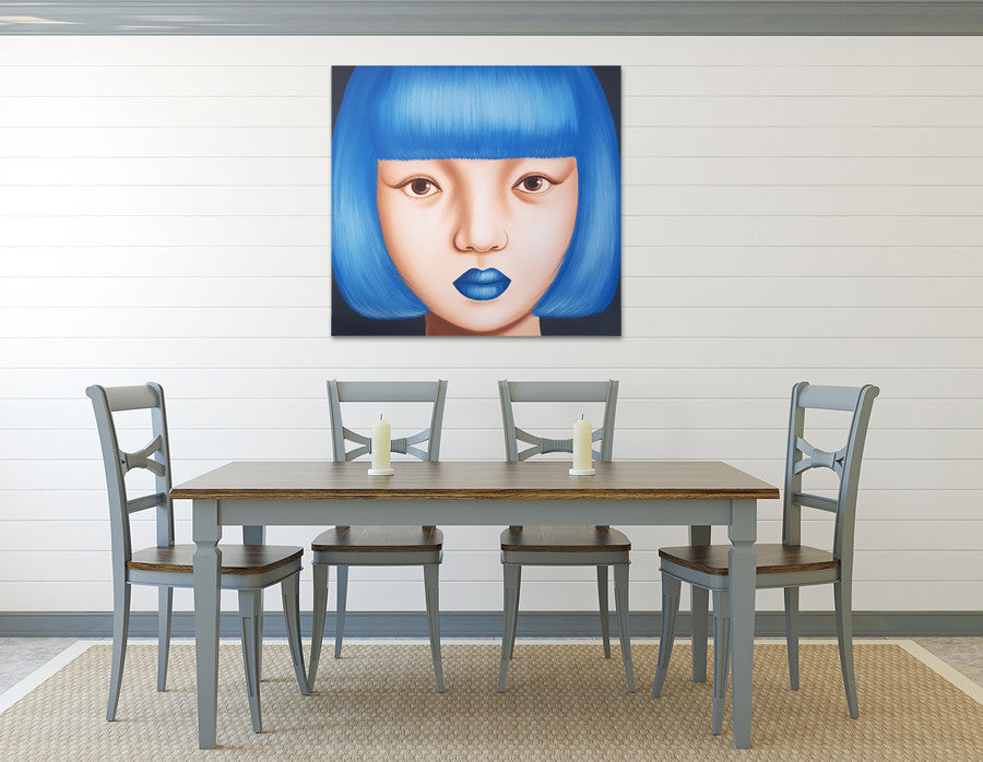Blue Damsel on the wall