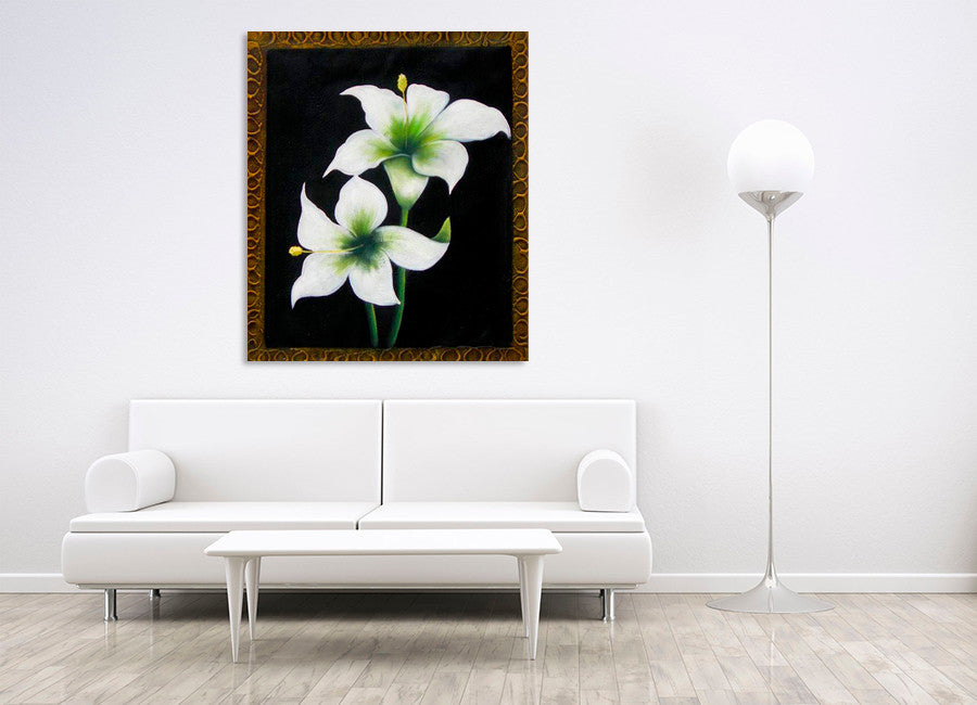 White Blooms on the wall
