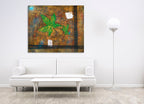 Green Maple Leaves on the wall