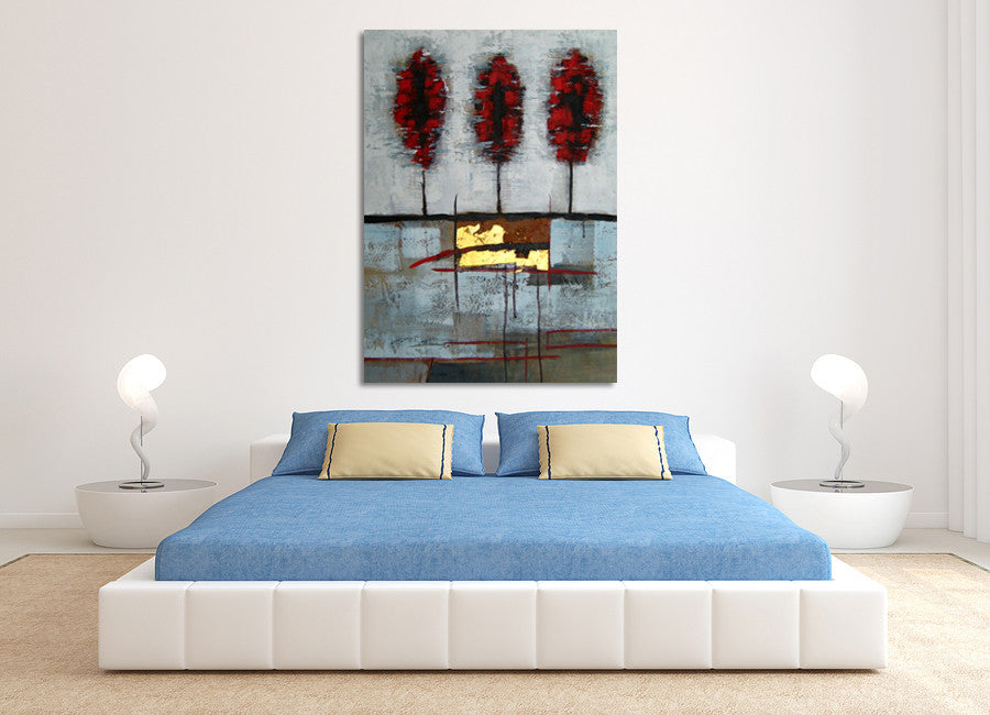 Three Red Trees on the wall