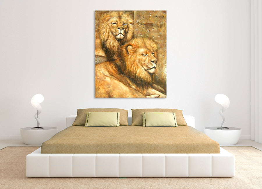 Panthera Leo on the wall