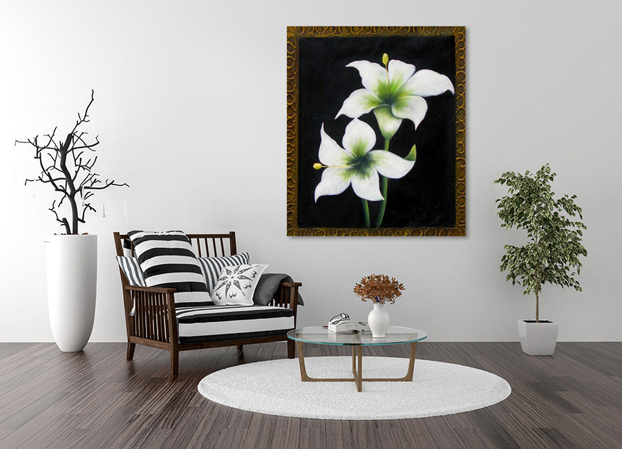 White Blooms on the wall