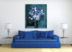 Blooming Blues II on the wall
