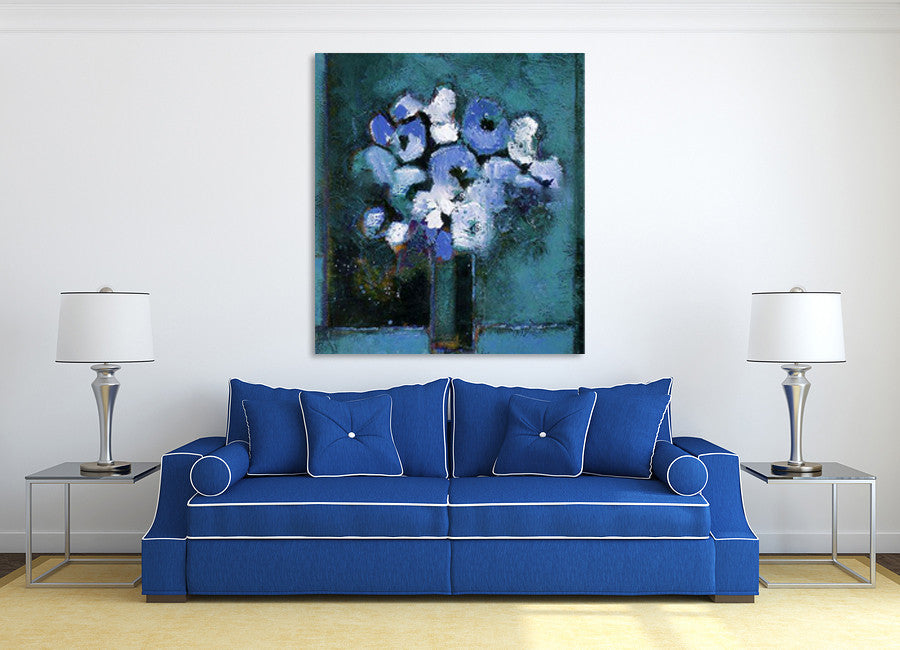 Blooming Blues II on the wall