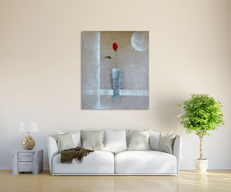 Red Rose on the wall