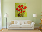 Red Tulips on the wall