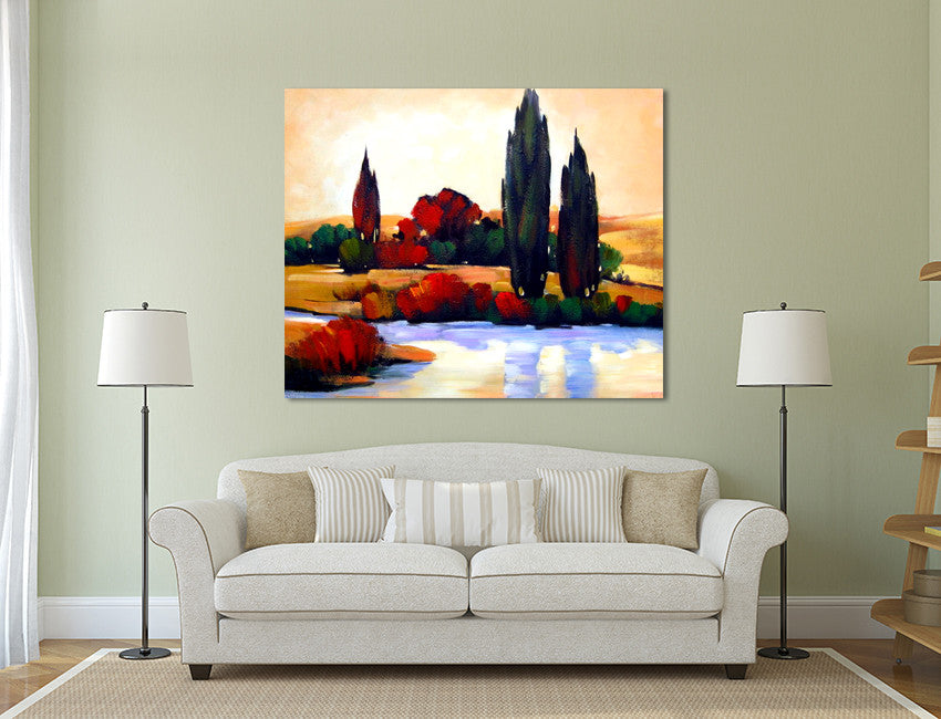 Along the River on the wall