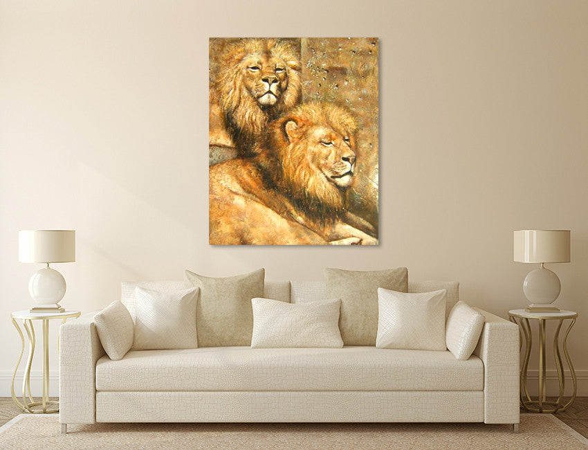 Panthera Leo on the wall