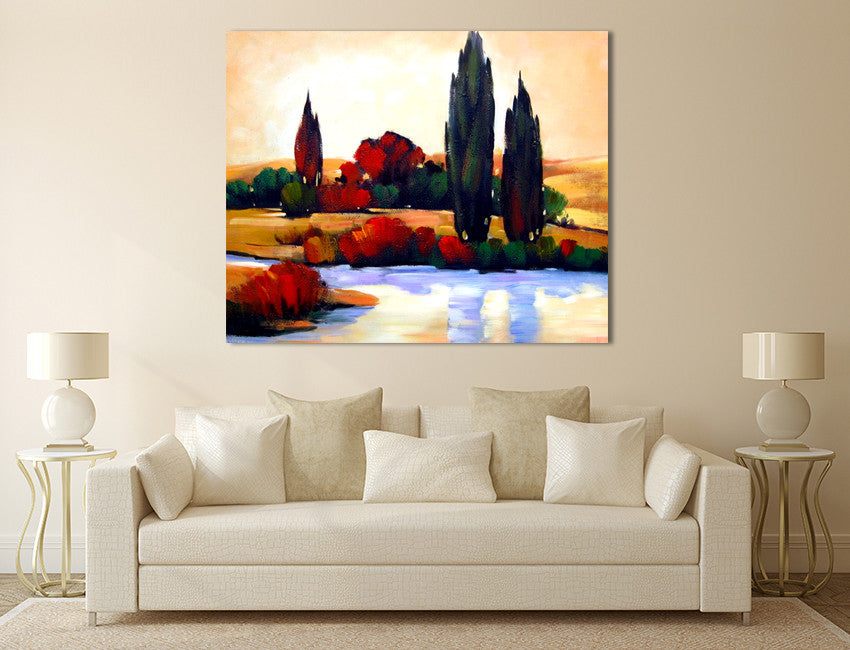 Along the River on the wall