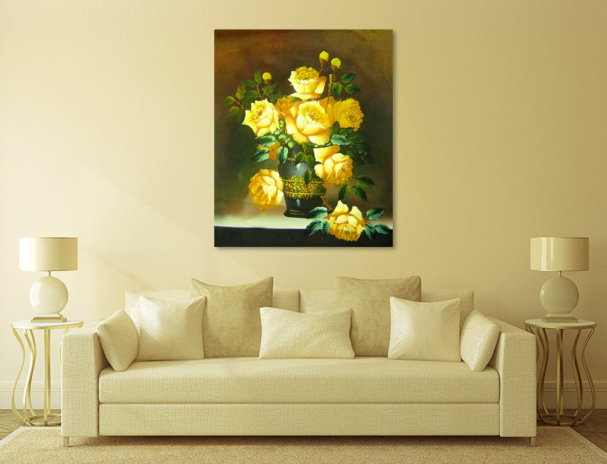 Yellow Roses on the wall