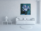 Blooming Blues II on the wall