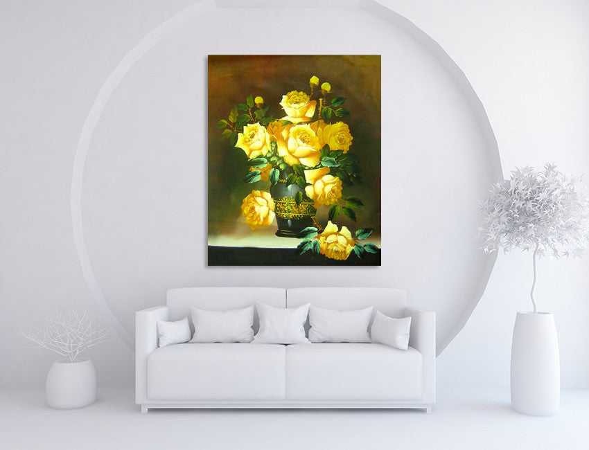 Yellow Roses on the wall