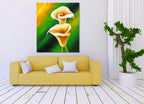 Two White Flowers on the wall