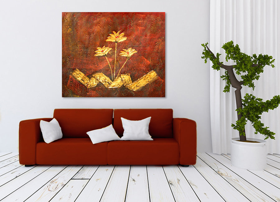 Golden Flowers on the wall