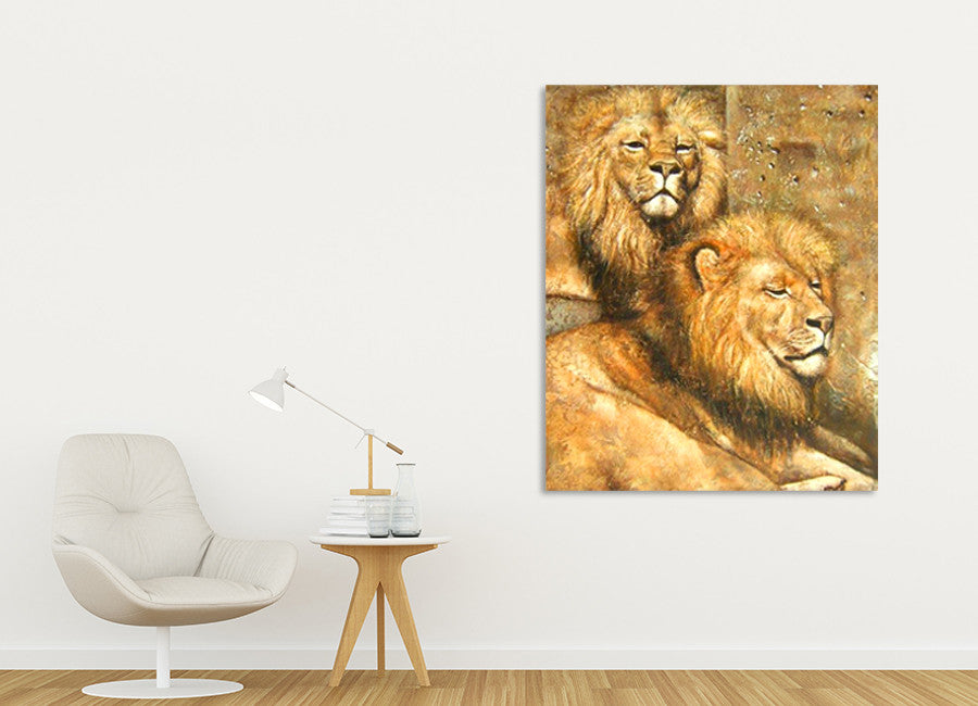 Panthera Leo on the wall