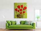 Red Tulips on the wall