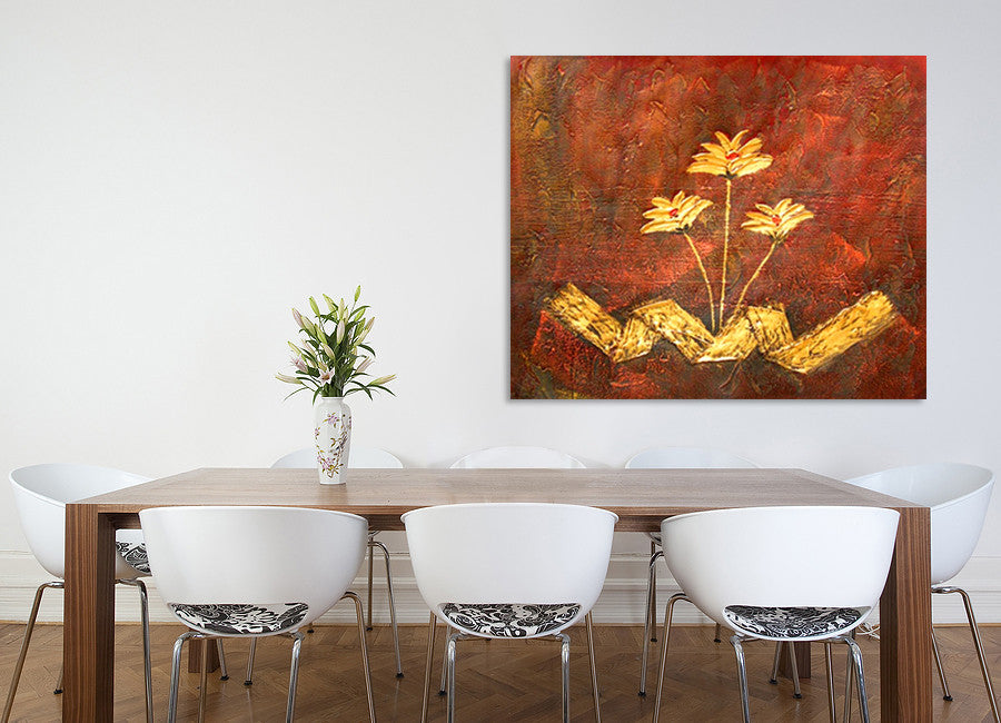 Golden Flowers on the wall