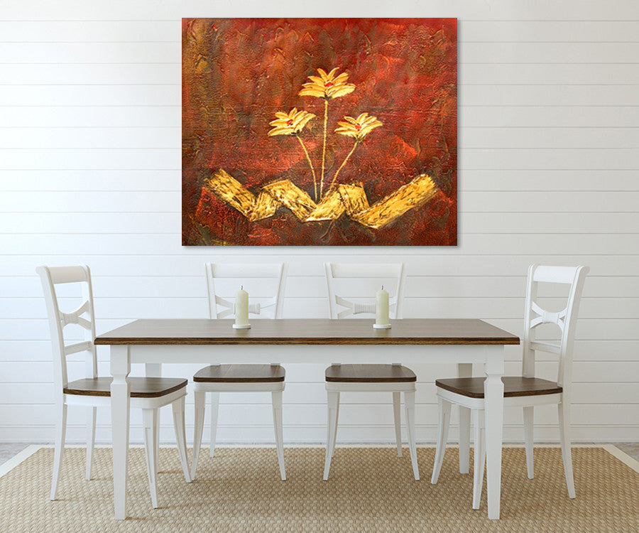 Golden Flowers on the wall
