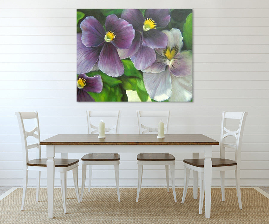 Violets on the wall