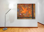 Orange Maple Leaves on the wall