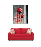 Red Buds on the wall
