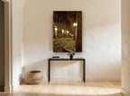 Lantern Lane vintage canvas print on the wall of a hallway
