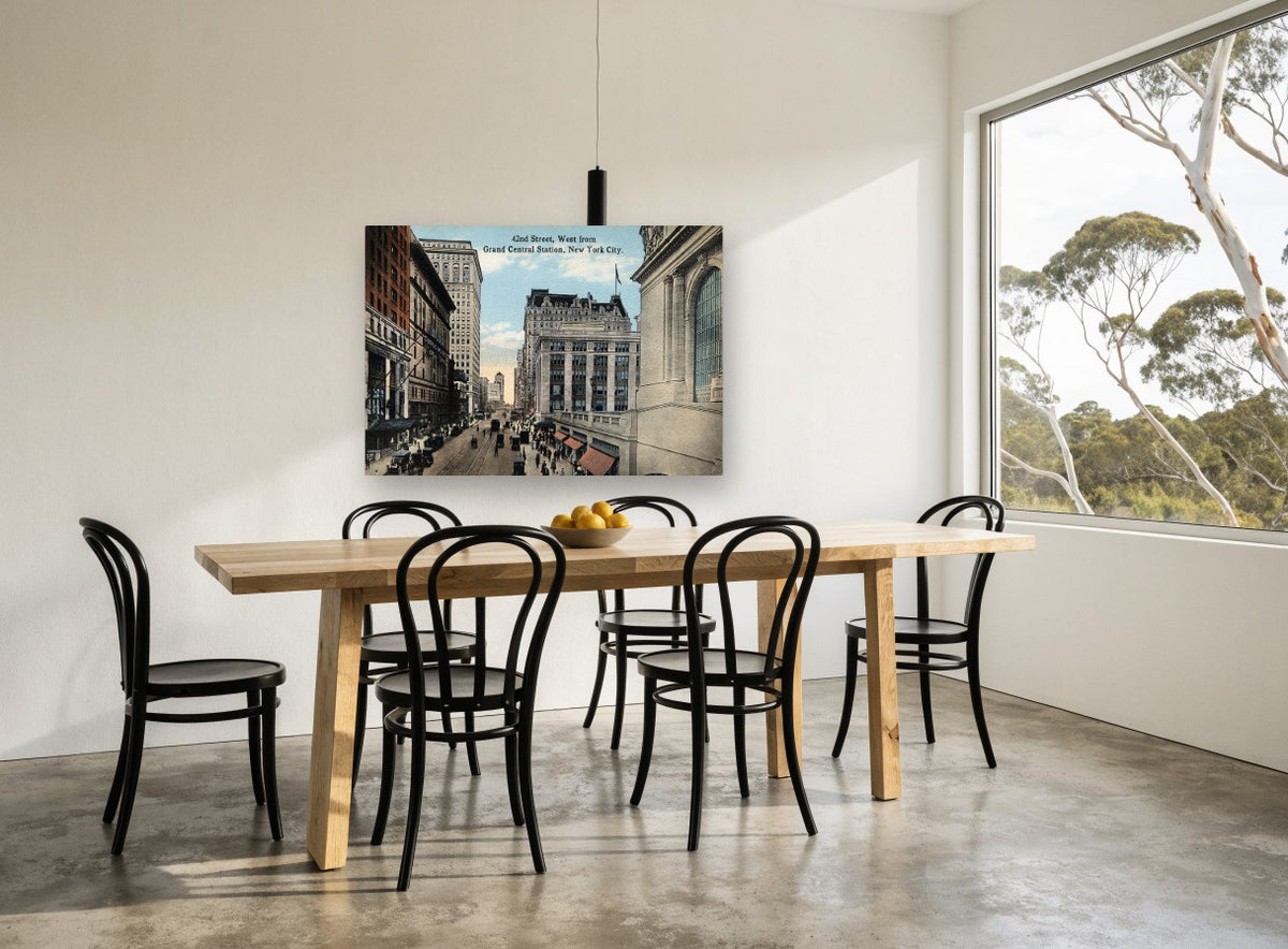 42nd Street vintage canvas print on the wall of a dining room