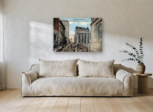 42nd Street vintage canvas print on the wall of a living room