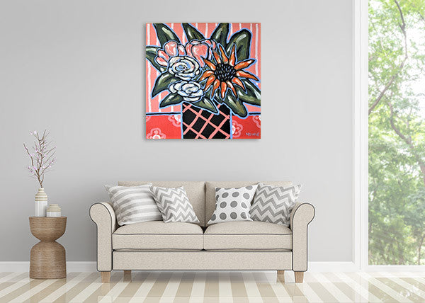 Brooke Howie | Sunflower and Pink Roses on the wall