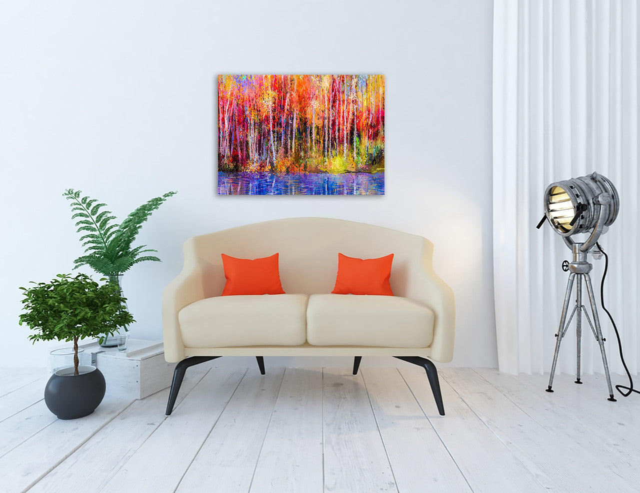 A Autumn Trees Wall Art Print on the wall