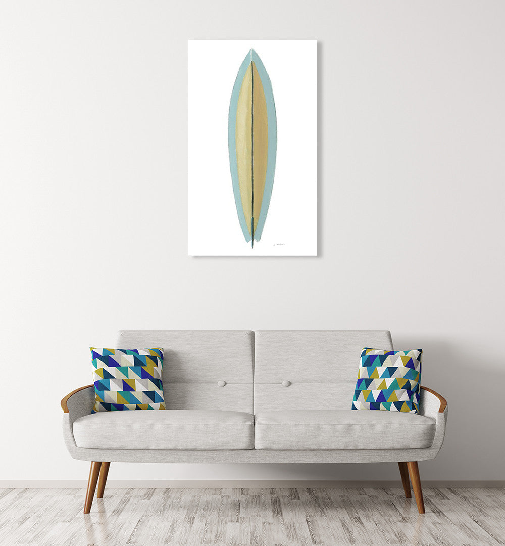 Beach Time Surfboard II Wall Art Print on the wall