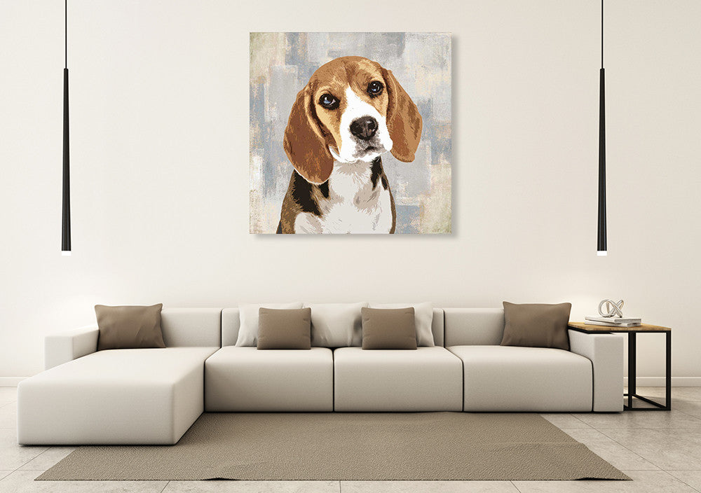 Beagle Wall Art Print on the wall